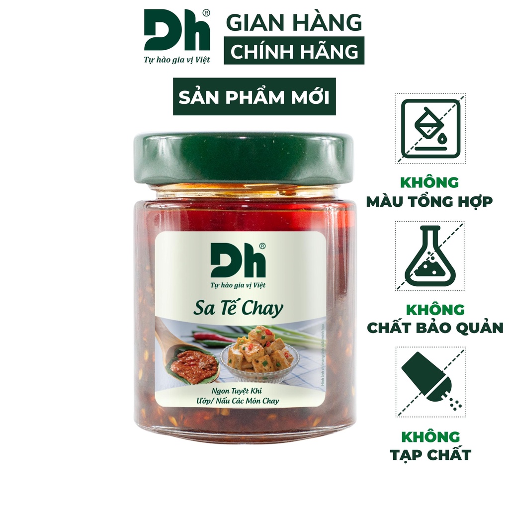 Sa tế chay Dh Foods gia vị ướp các món nướng, chiên, xào, dùng với các món bún, phở, lẩu chay lọ 140/100gr