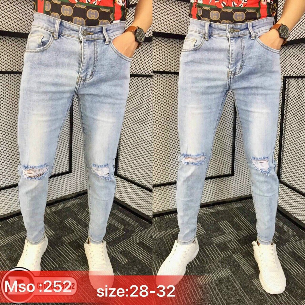 Quần jean nam cao đơn giản co giãn | BigBuy360 - bigbuy360.vn