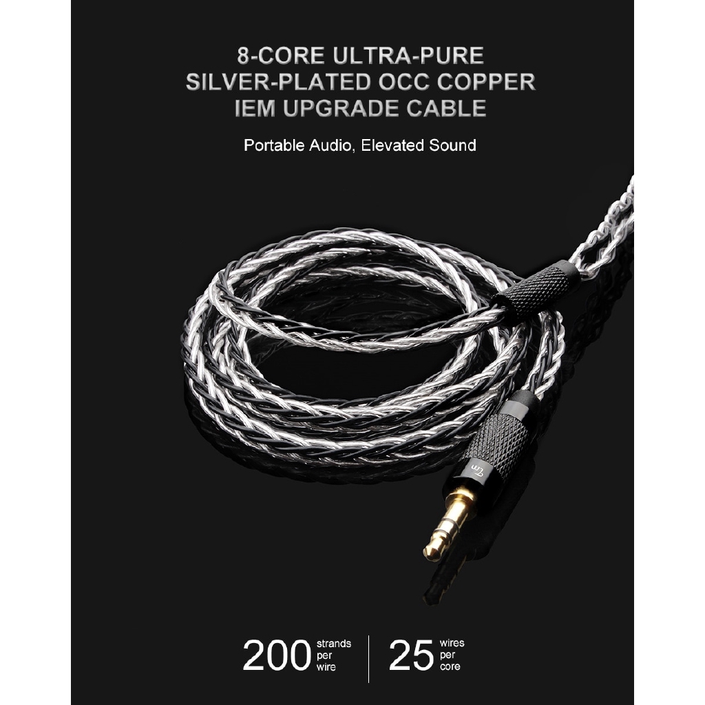Dây cáp đồng 8 lõi mmcx / 2Pin kèm đầu nối cho V80 V20 KZ zs10 z10