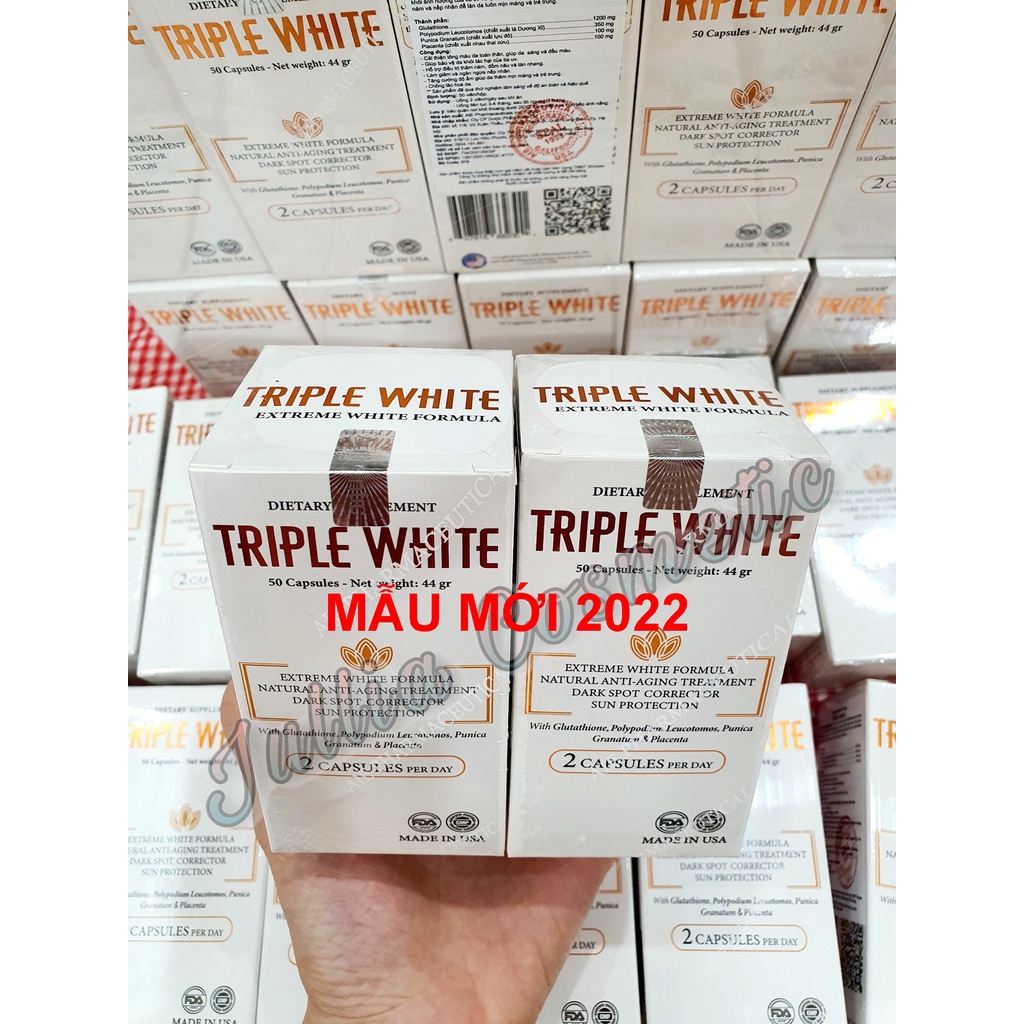 [HÀNG CHÍNH HÃNG] TRIPLE WHITE - Viên uống trắng da, chống nắng, giảm thâm nám