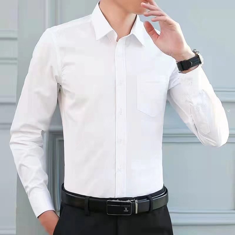 Áo phong nam Màu đơn giản tay dài màu đen phong cách doanh nhân cho nam TTE137