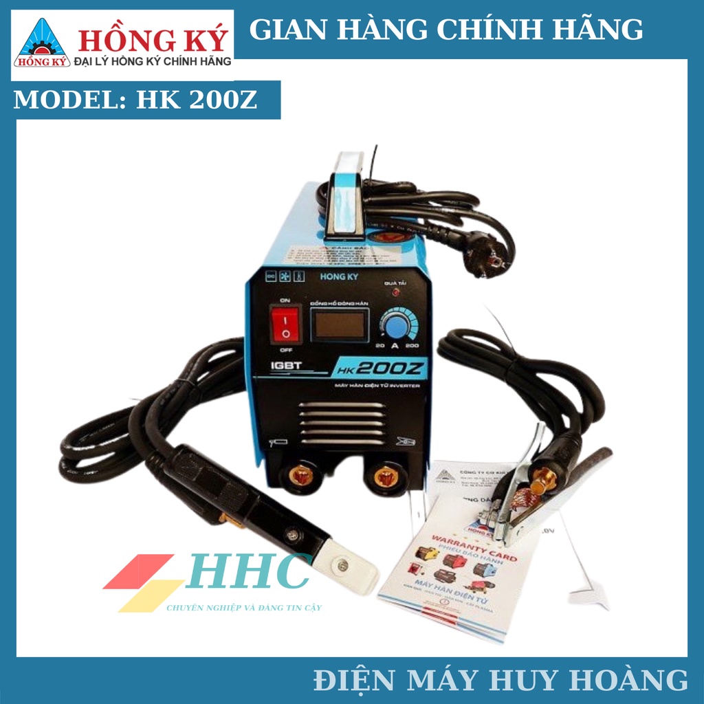 Máy hàn que điện tử Hồng Ký HK 200Z hàn điện yếu từ 180v