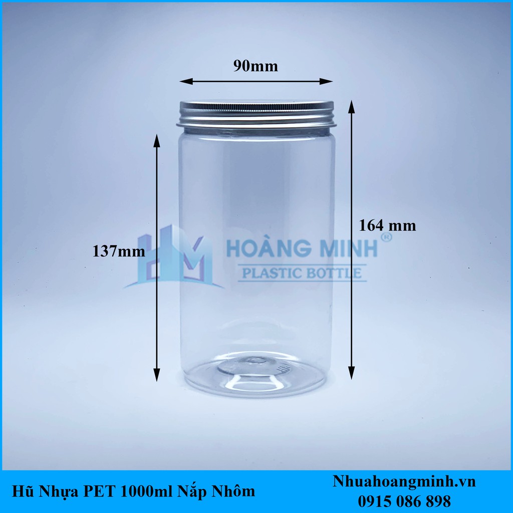 Hũ Nhựa PET 1000ml Nắp Nhôm Giá (Sỉ) Xuất Xưởng