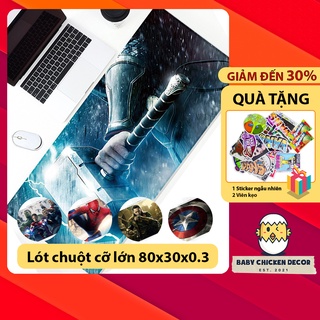 Lót chuột cỡ lớn, pad chuột, miếng lót chuột to Marvel 80×30 chuyên game bo viền chắc chắn bền bỉ