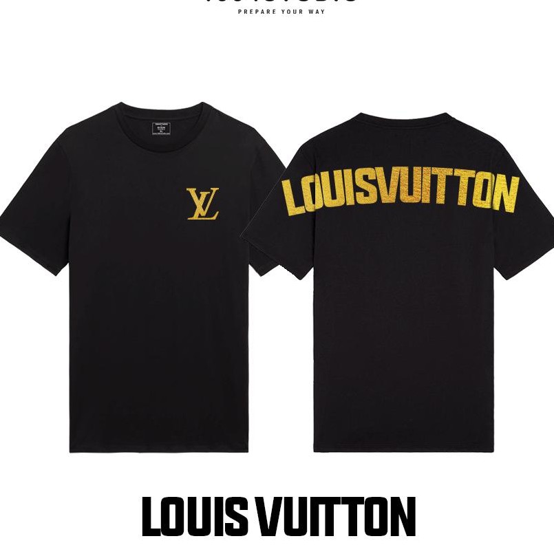 Áo thun cotton, áo thun L0uis.Vuitton Bản Limited Nhũ Vàng in lưng