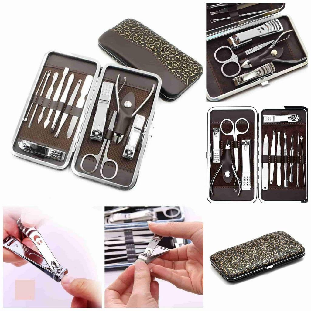 Bộ Dụng Cụ Cắt Móng Tay 12 Món - Bộ Kiềm Cắt, Bấm Móng Tay, Làm Nail