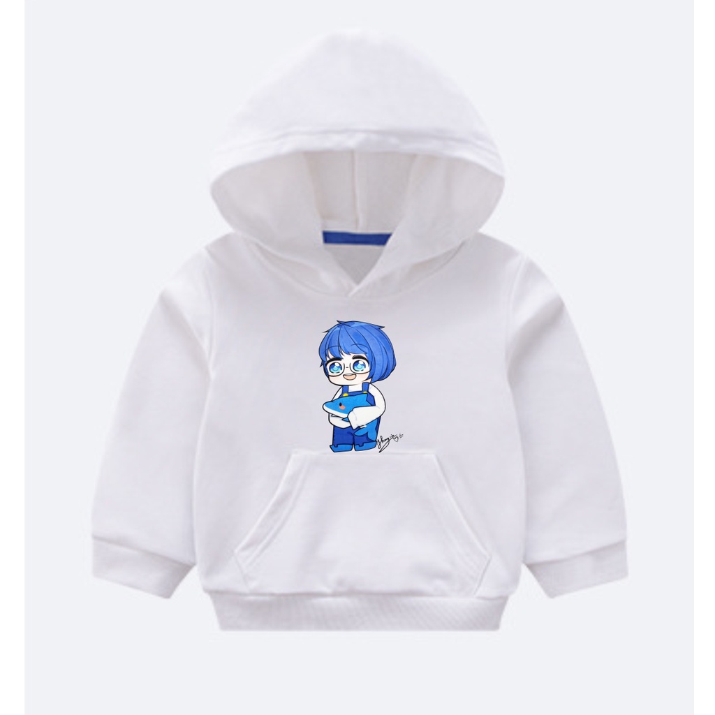 Áo khoác hoodie in hình hero team màu trắng cực chất bé trai bé gái đều mê