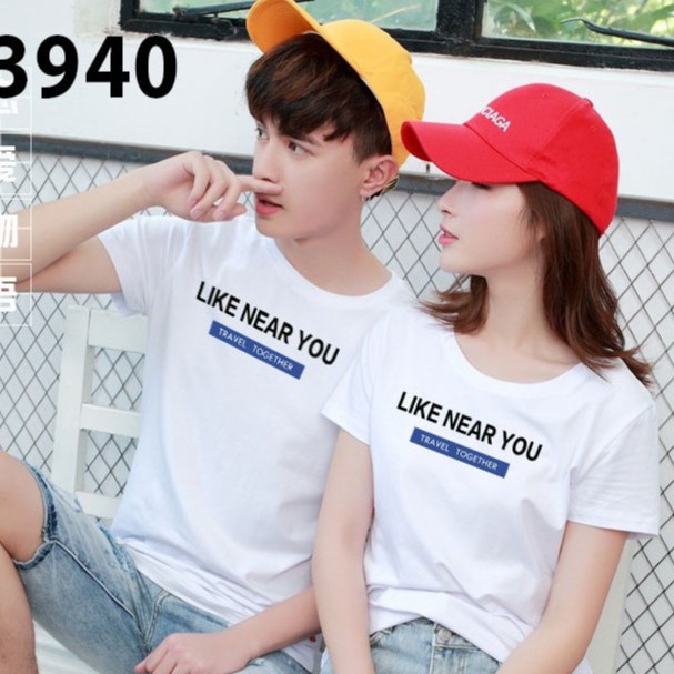 ÁO ĐÔI - Áo Thun Cặp Tình Nhân In LIKE NEAR YOU TRAVEL TOGETHER I3940 - LoviCouple - Có FeedBack