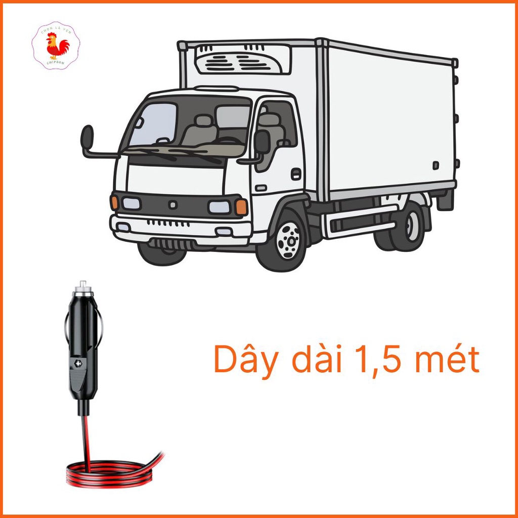 Đầu cắm tẩu sạc DC 12v 24V 10A cho xe hơi có dây dài 1,5m
