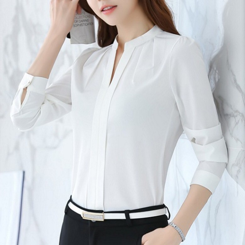 (Top bán chaỵ )Áo kiểu nữ tay dài hàn quốc dành cho nàng công sở - style dịu dàng nữ tính - chất liệu mềm mại / có 5 màu