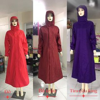 Áo mưa măng tô nữ một đầu  2 lớp chất liệu vải dù chống nước giữ ấm đi được mưa to  tiện lợi đi xe máy đủ size M L XL