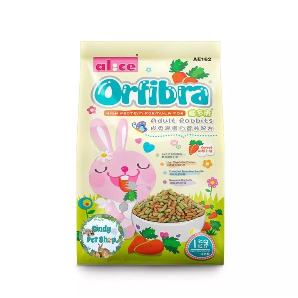 Thức ăn mix rau củ nhiều protein cho Thỏ gói 1kg - Alice Orfibra Rabbit