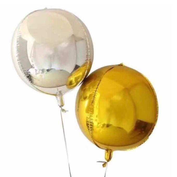 Bong Bóng Tròn 4D tráng nhôm trang trí sinh nhật happy birthday tiệc cưới sự kiện