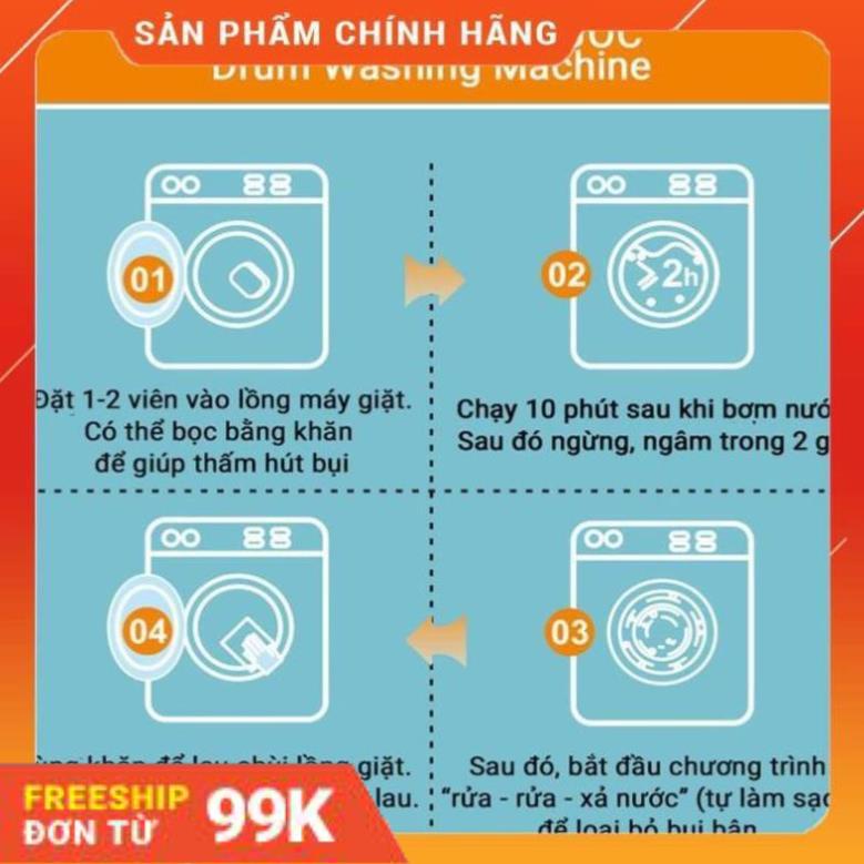 [Giảm 50%] Hộp 12 Viên Tẩy Vệ Sinh Lồng Máy Giặt - Diệt Khuẩn - Tẩy Cặn Bẩn Máy Giặt