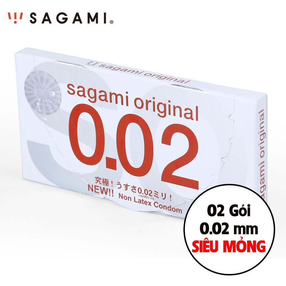 Bao Cao Su SAGAMI ORIGINAL 0.02 Cao Cấp SIÊU MỎNG Hộp 2c