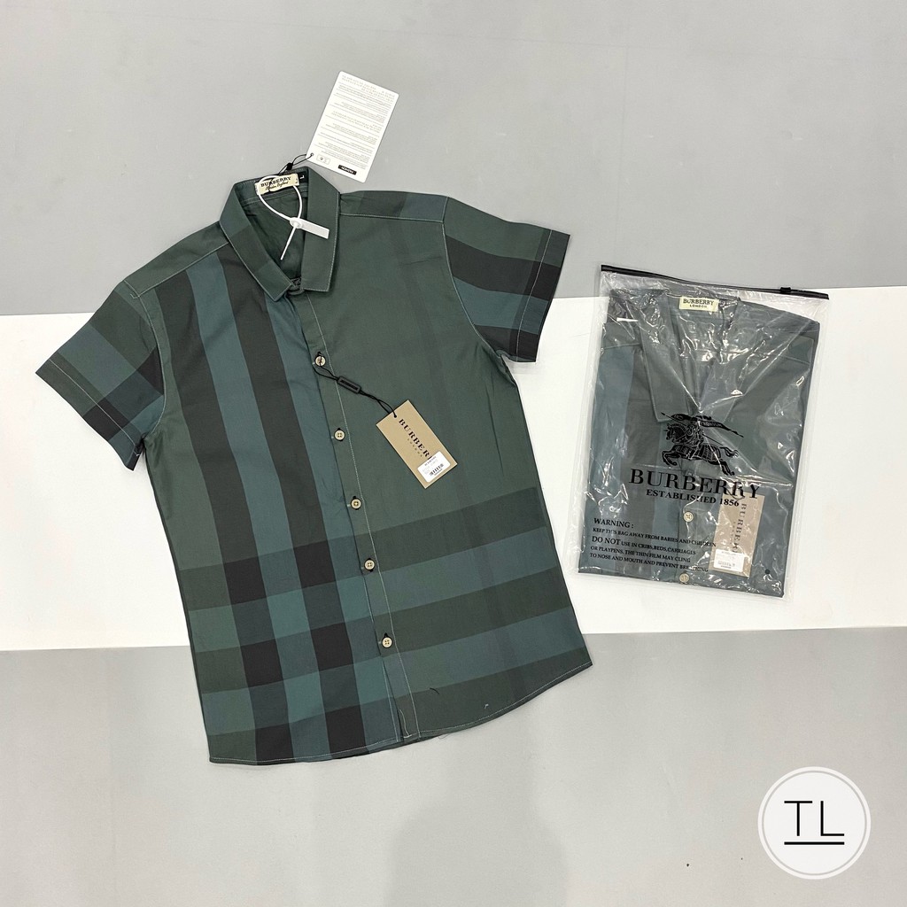 Sơ mi ngắn tay nam bbr kẻ nhiều màu, chất cotton không xù bai nhão, đủ size 40-75kg | BigBuy360 - bigbuy360.vn