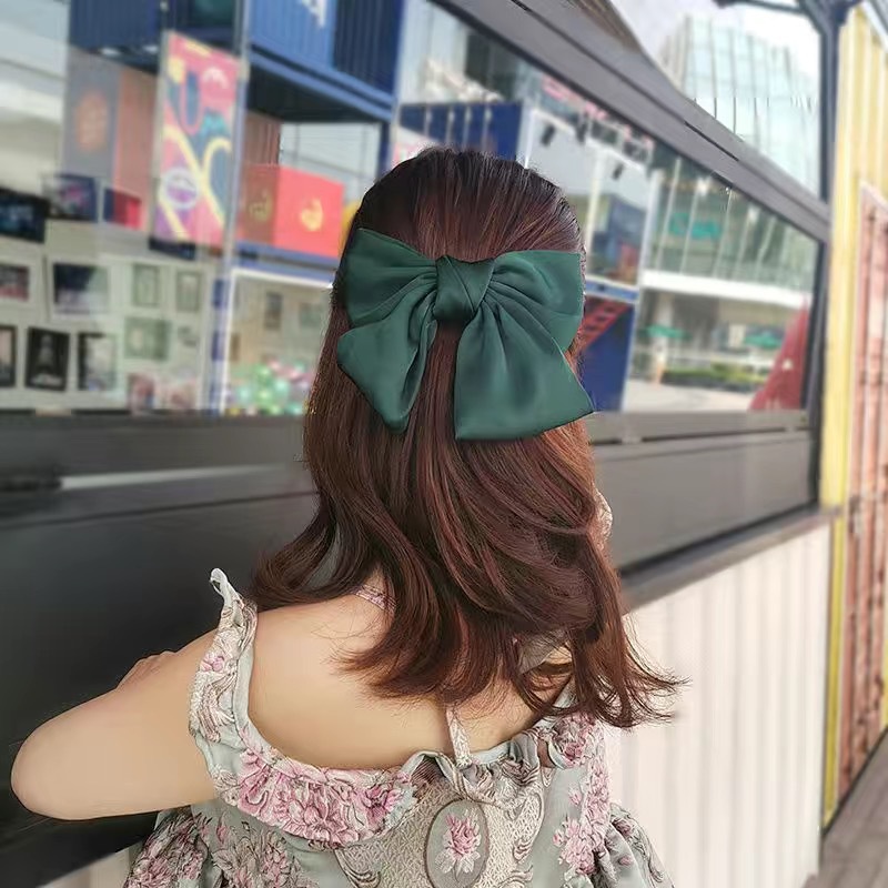 Kẹp Tóc Hình Chiếc Nơ Siêu Xinh - Kẹp Tóc Phối Nơ Bản To Vải Satin Cao Cấp Hàn Quốc