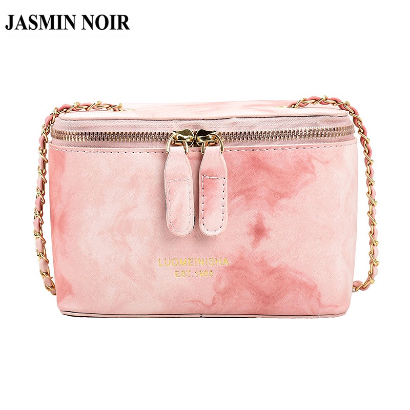 Túi Đeo JASMIN NOIR Chéo Da PU Phối Dây Xích Thời Trang Nữ Sành Điệu