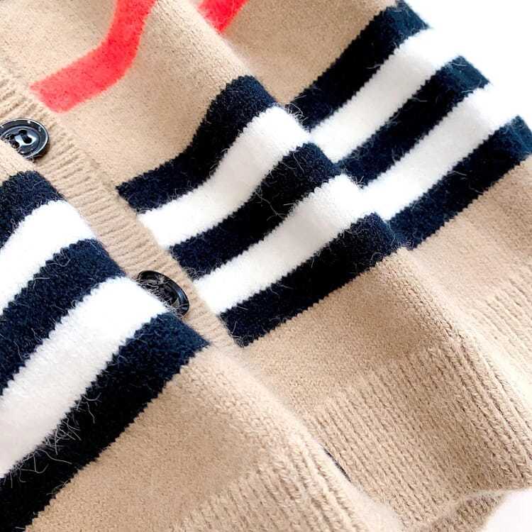 Áo Khoác Len Cardigan Họa Tiết Kẻ Sọc Phong Cách Phương Tây Thời Trang Xuân Thu Cho Bé Trai/Bé Gái