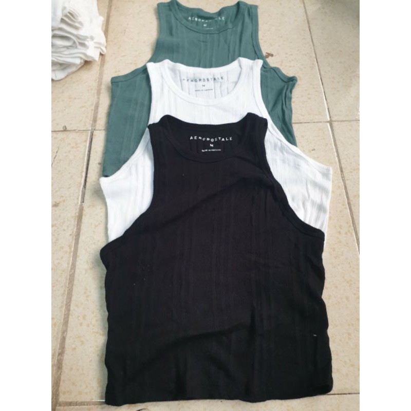 Áo thun ba lỗ nữ croptop thun gân Aeropostale-hàng xuất
