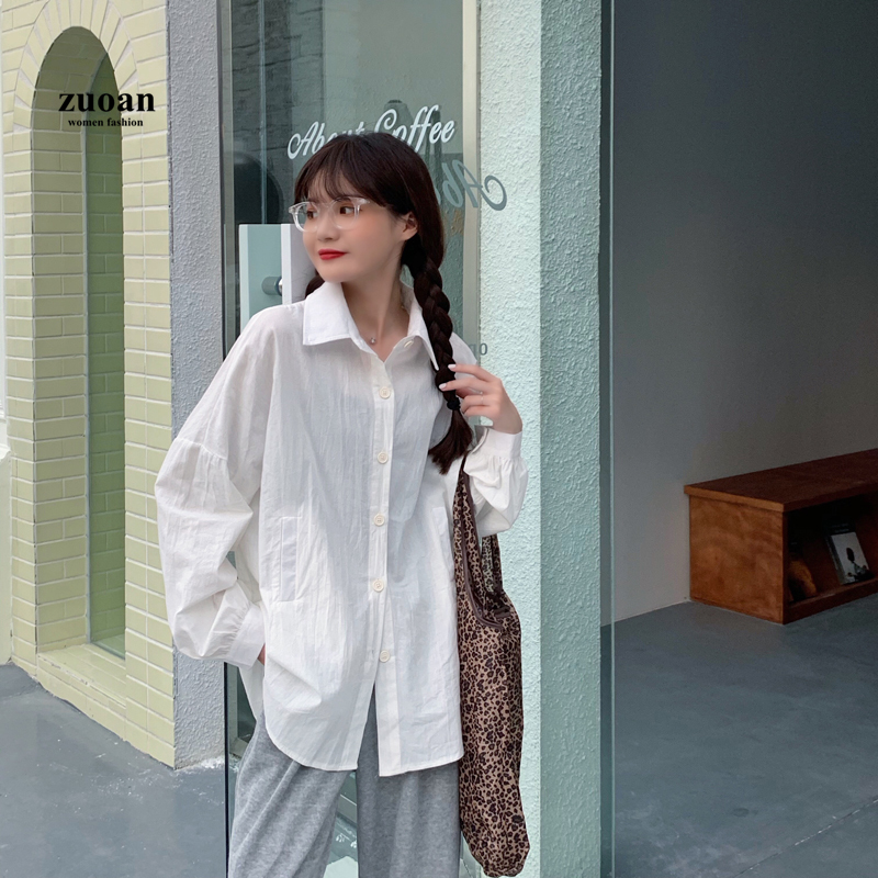 SUXI Áo Sơ Mi Nữ Tay Dài Cổ Bẻ Thời Trang Hàn Quốc