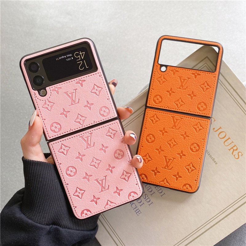 Ốp Điện Thoại Da PU Chống Sốc Họa Tiết LV Sang Trọng Cho Samsung Galaxy Z Flip 2 3 4 5 Samsung Galaxy Z Flip 5