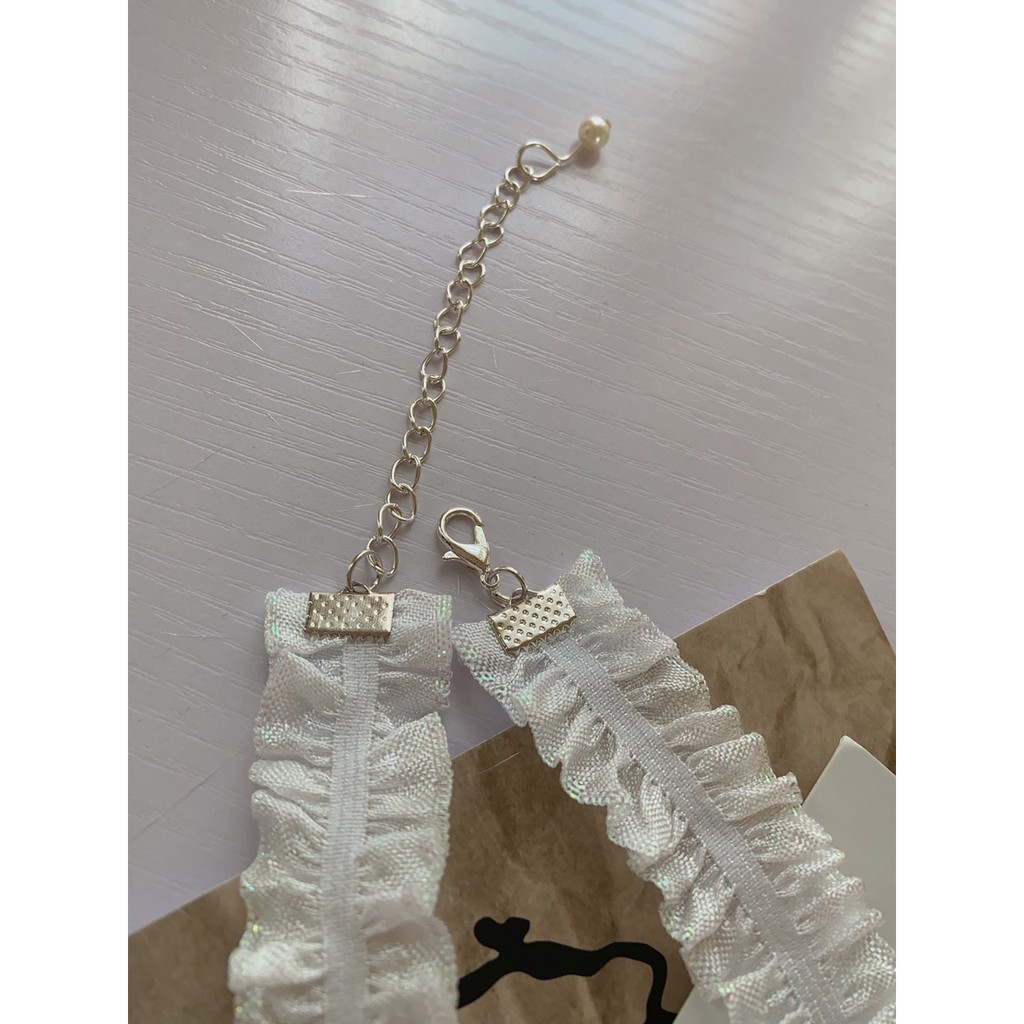 Vòng choker trắng lolita