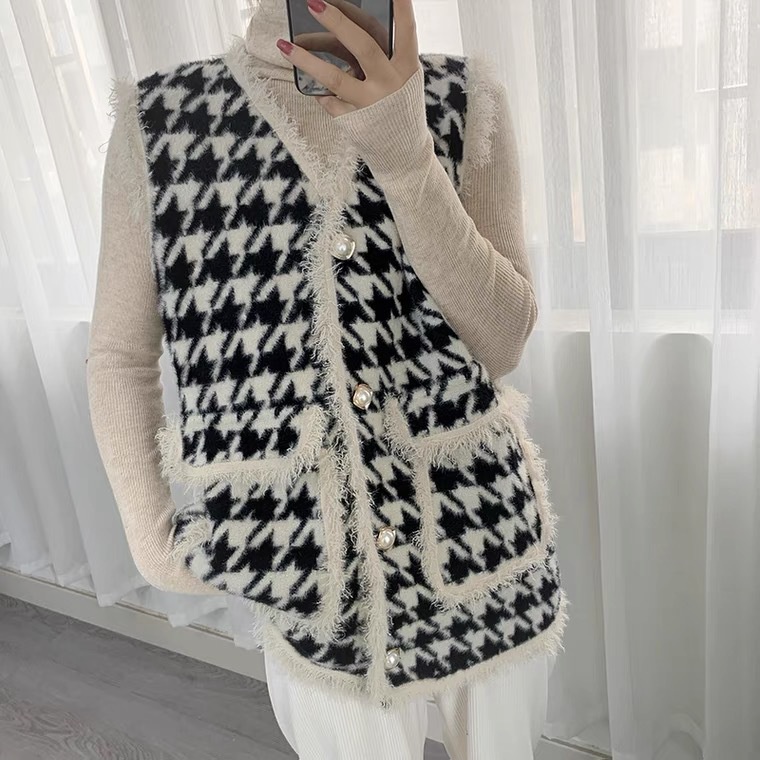 DẠ TWEET | Áo Vest Gile Nữ Dạ Tweet Cổ V Không Tay Form Basic Ulzzang Hàn Quốc, Chất Dày Dặn Quảng Châu | BigBuy360 - bigbuy360.vn