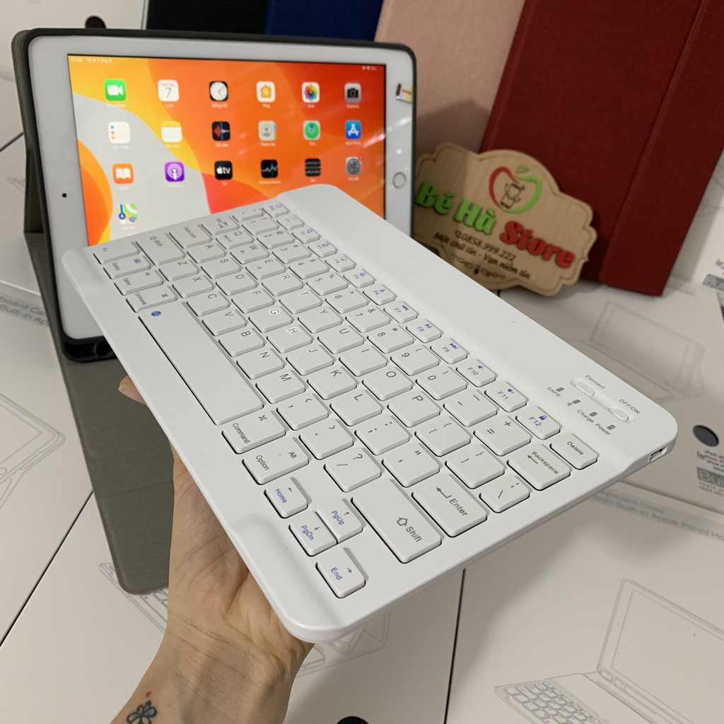 Bao Da Bàn Phím Bluetooth iPad Air 1/2, iPad 2017/2018, iPad Pro 9.7, iPad 2019 10.2, iPad Pro 10.5/ Air 3 10.5, Pro 11