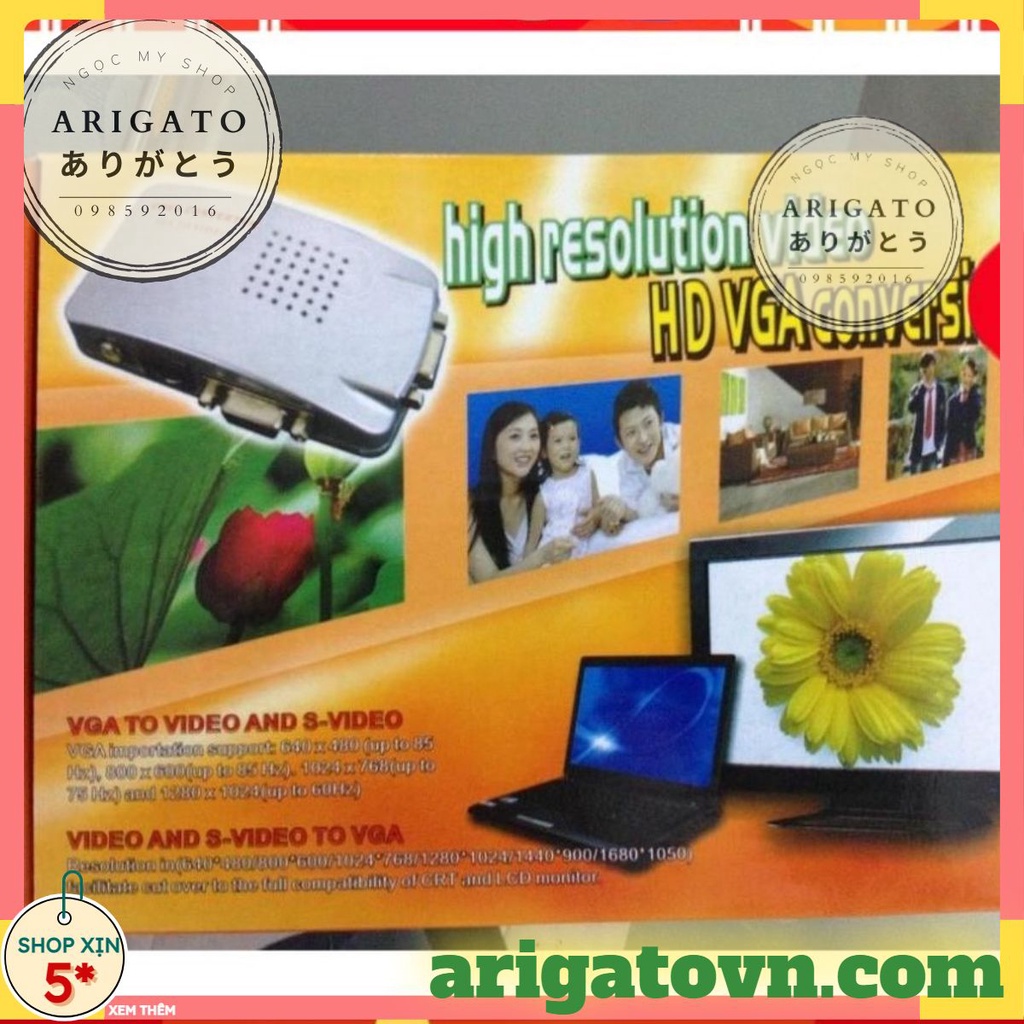 Bộ chuyển đổi tín hiệu AV sang VGA - VGA sang AV- VGA sang HDMI Sắt ARIGATOVN[HN]