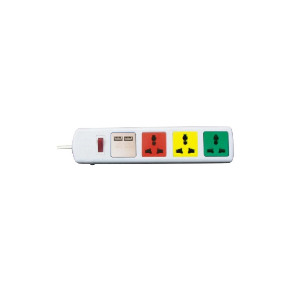 Ổ cắm LiOA đa năng dây 3m ,có cổng sạc USB 5V - 1A sạc điện thoại, máy tính bảng 4D32WNUSB