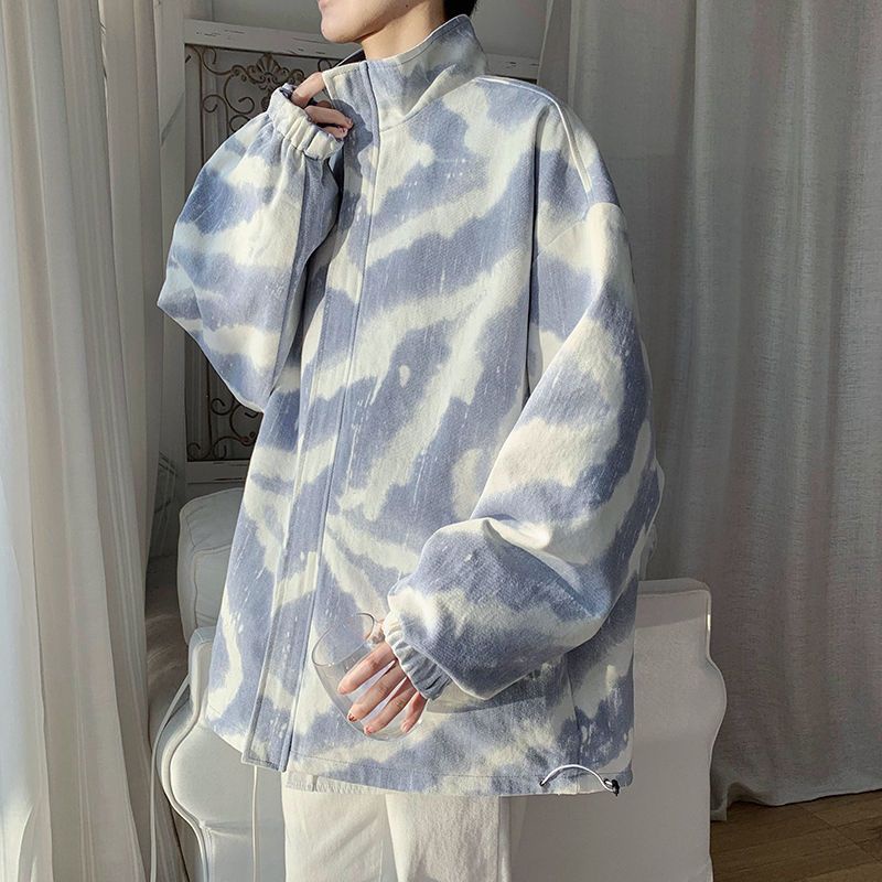 Jiashucheng Áo Khoác Bóng Chày Hai Mặt Phong Cách Harajuku Hong Kong Dễ Phối Đồ