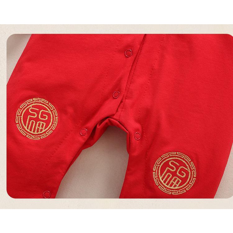 Bộ Áo Liền Quần Phong Cách Trung Hoa Thời Trang Mùa Hè Cho Bé Trai Sơ Sinh