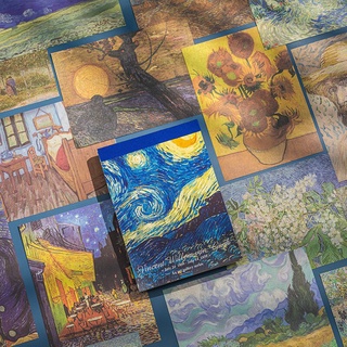 60 Tấm giấy ghi chú hình tranh vẽ Van Gogh phong cách cổ điển trang trí sổ tay/ nhật ký thủ công 