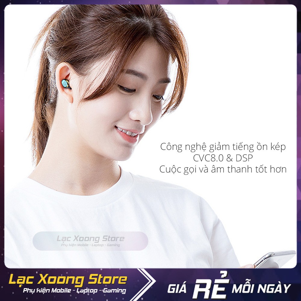 [XẢ HÀNG CỰC GẮT] Tai nghe Bluetooth Amoi F9 LED - Nút cảm ứng, chống nước, kén sạc dự phòng 2000mAh | Bass dày, nhạc êm