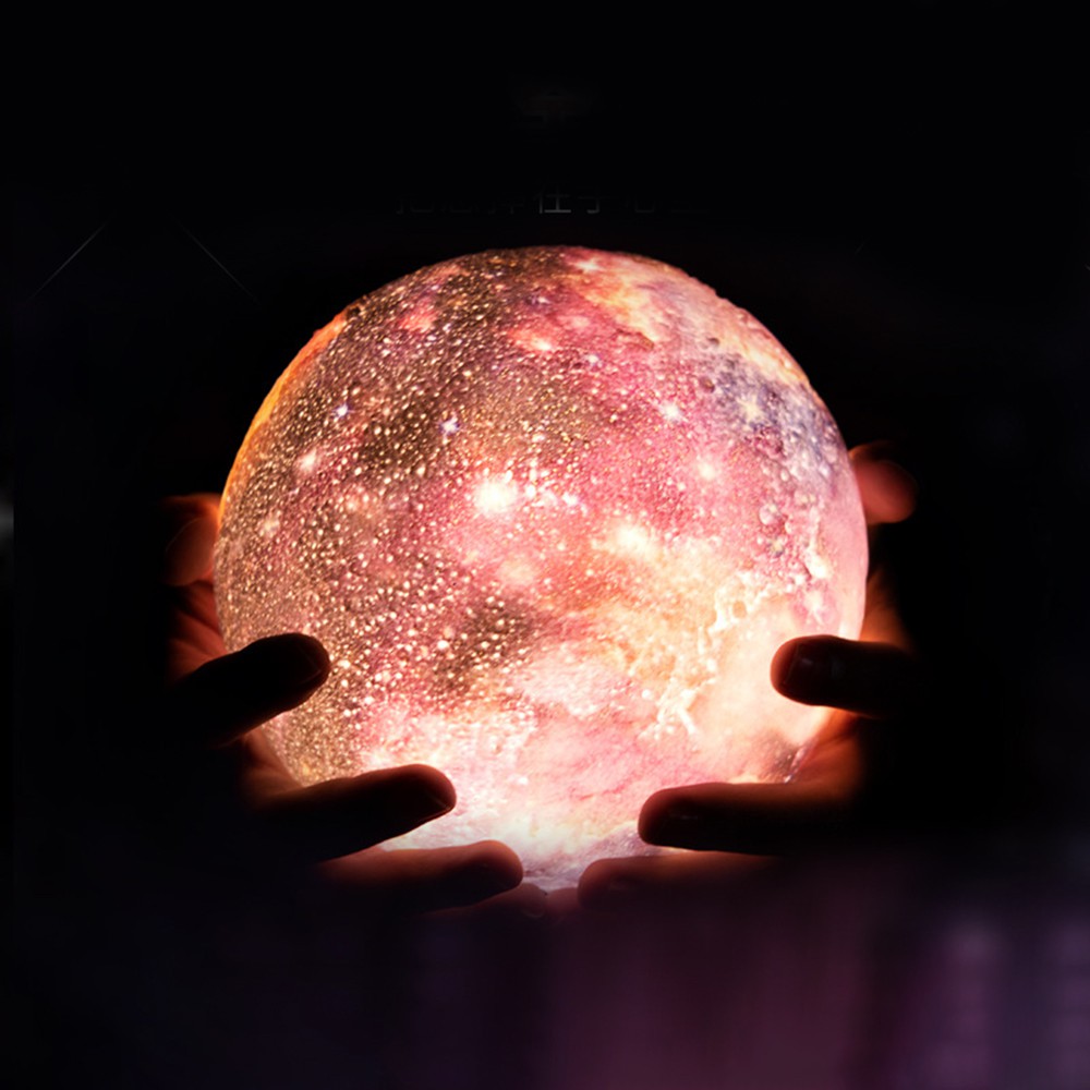 Đèn Ngủ Hình Mặt Trăng / Hành Tinh / Bầu Trời Sao 3d 16 Màu Điều Khiển Từ Xa