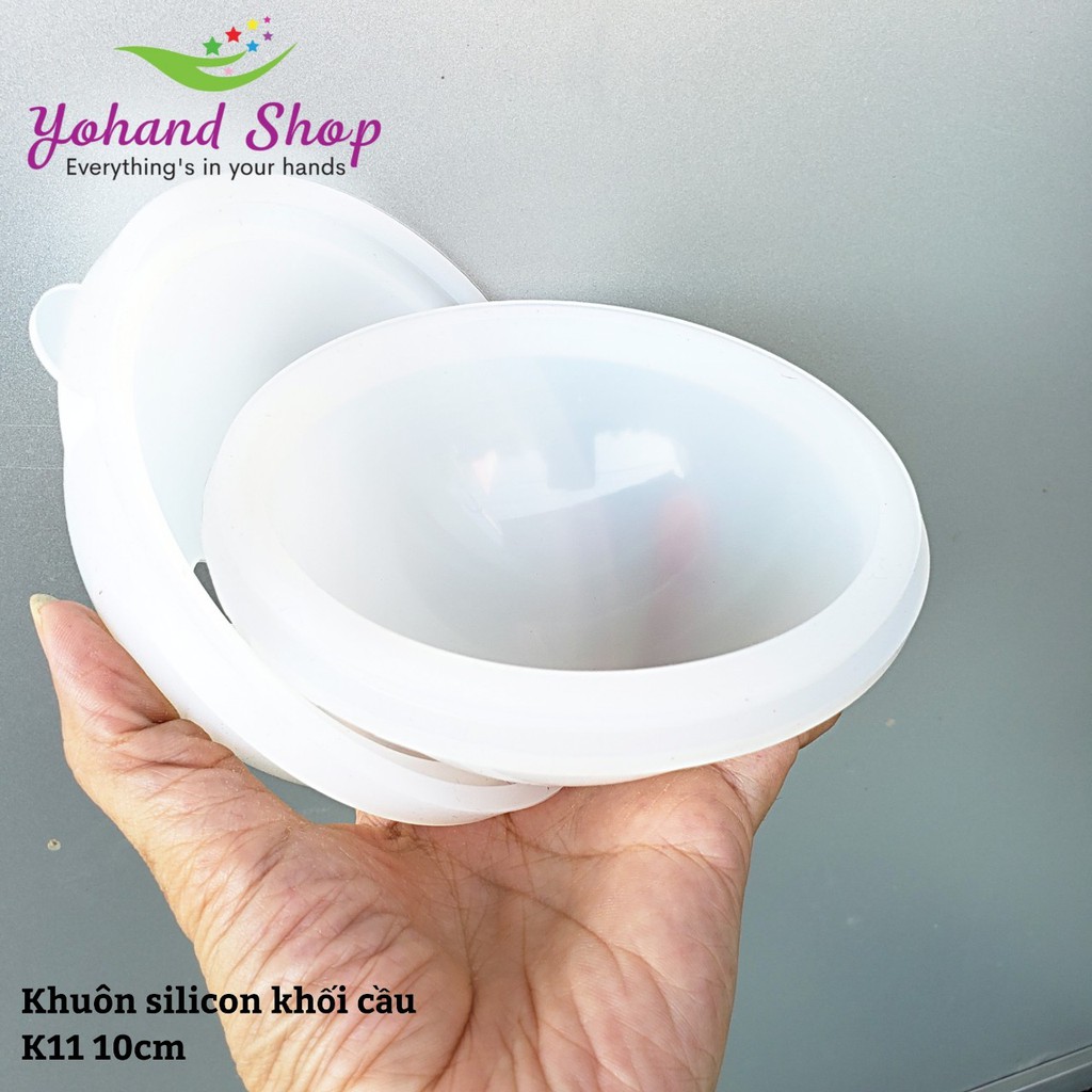 Khuôn silicon đổ resin - khối tròn - làm quả cầu pha lê ( giá/ 1 cái)