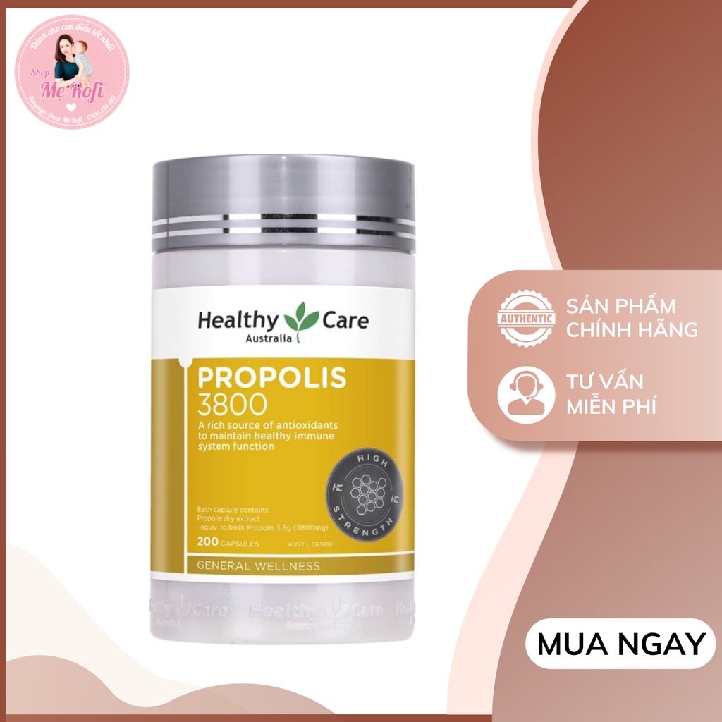 Viên uống keo ong Healthy Care Propolis 3800mg 200 viên - Mẹ Rofi