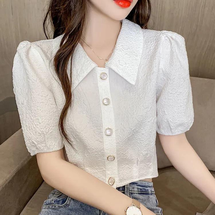 Áo Sơ Mi Tay Ngắn Plus Size Phong Cách Hàn Quốc Cho Nữ