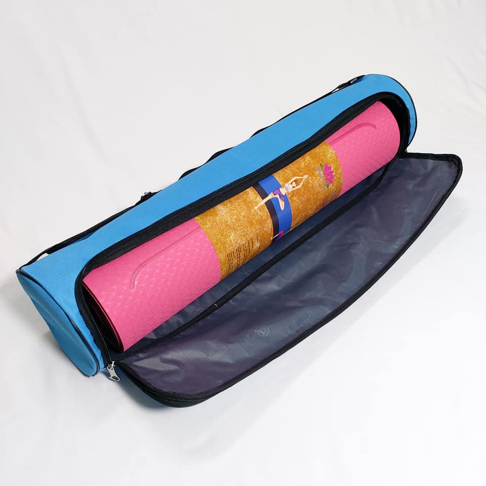 Túi đựng thảm Yoga TPE 6mm, 8mm cao cấp - Thư viện Yoga - Túi khóa mở hai đầu, 2 lớp chống nước