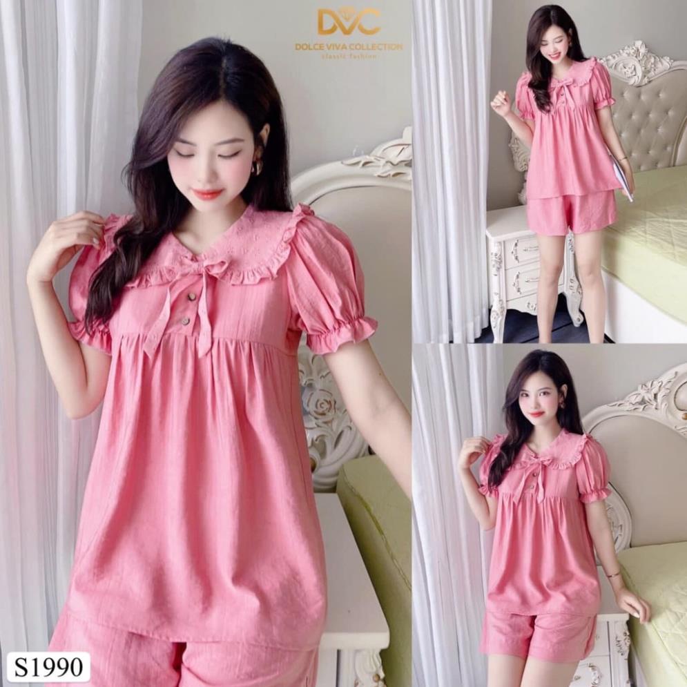 [VTK]  Set áo chất đũi thái cổ sen mix nơ tiểu thư S1990_Mie Design [kèm ảnh thật] | BigBuy360 - bigbuy360.vn