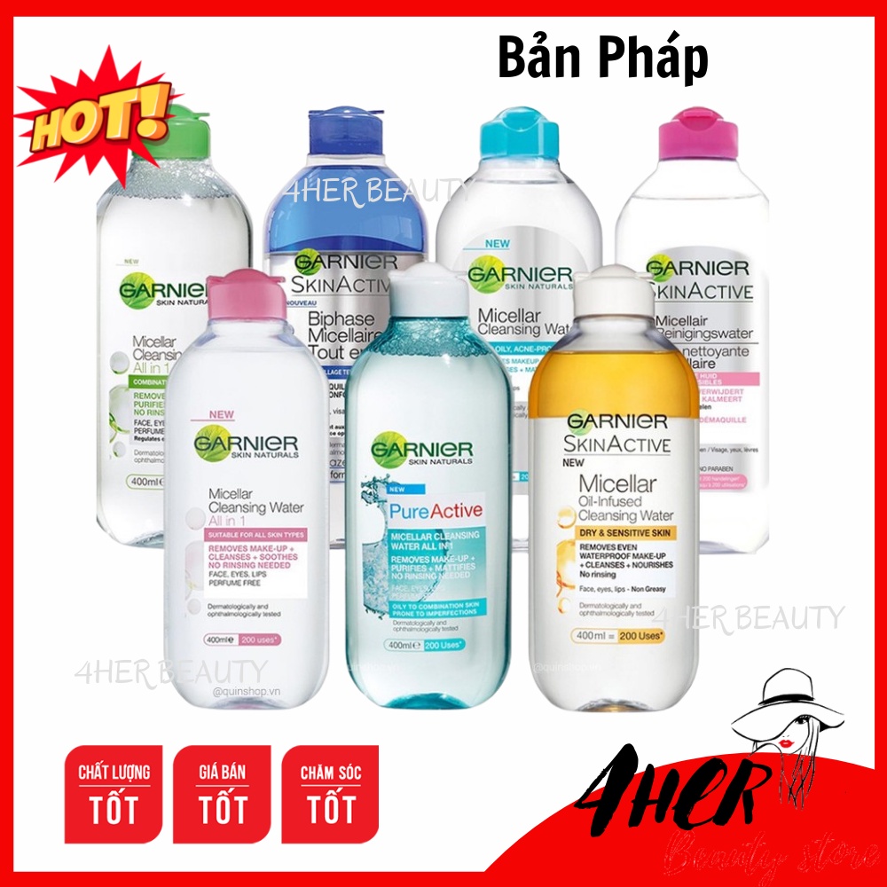 Tẩy trang Garnier sạch sâu. Nước tẩy trang Garnier bản Pháp 400ml