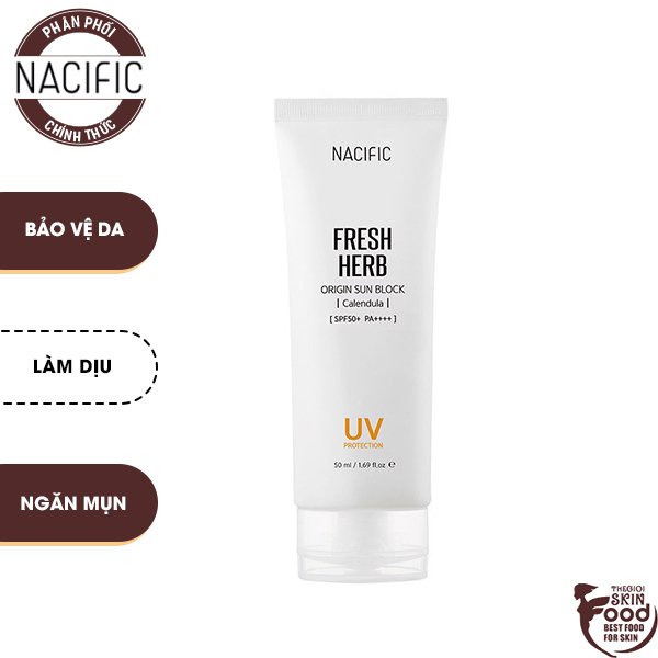 Kem Chống Nắng Làm Dịu Da Chiết Xuất Hoa Cúc NACIFIC Fresh Herb Origin Sun Block Calendula SPF 50+/PA++++ 50ml