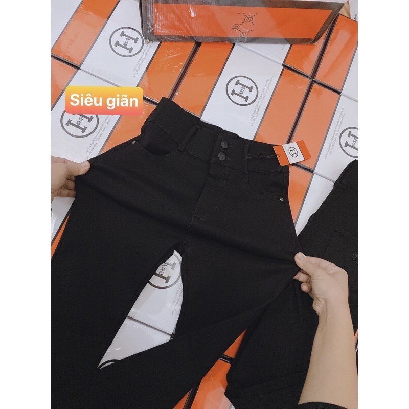 Quần Legging H.E.R.M.E.S full size 35-100kg 2 Khuy - Đầy đủ hộp - Hàng Loại 1 chất BÒ GIẤY dày dặn