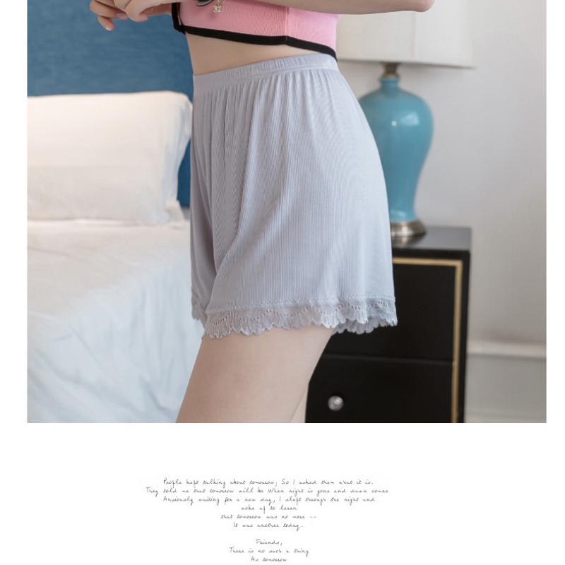 Quần lụa mỏng dáng rộng phối ren thời trang mùa hè cho nữ