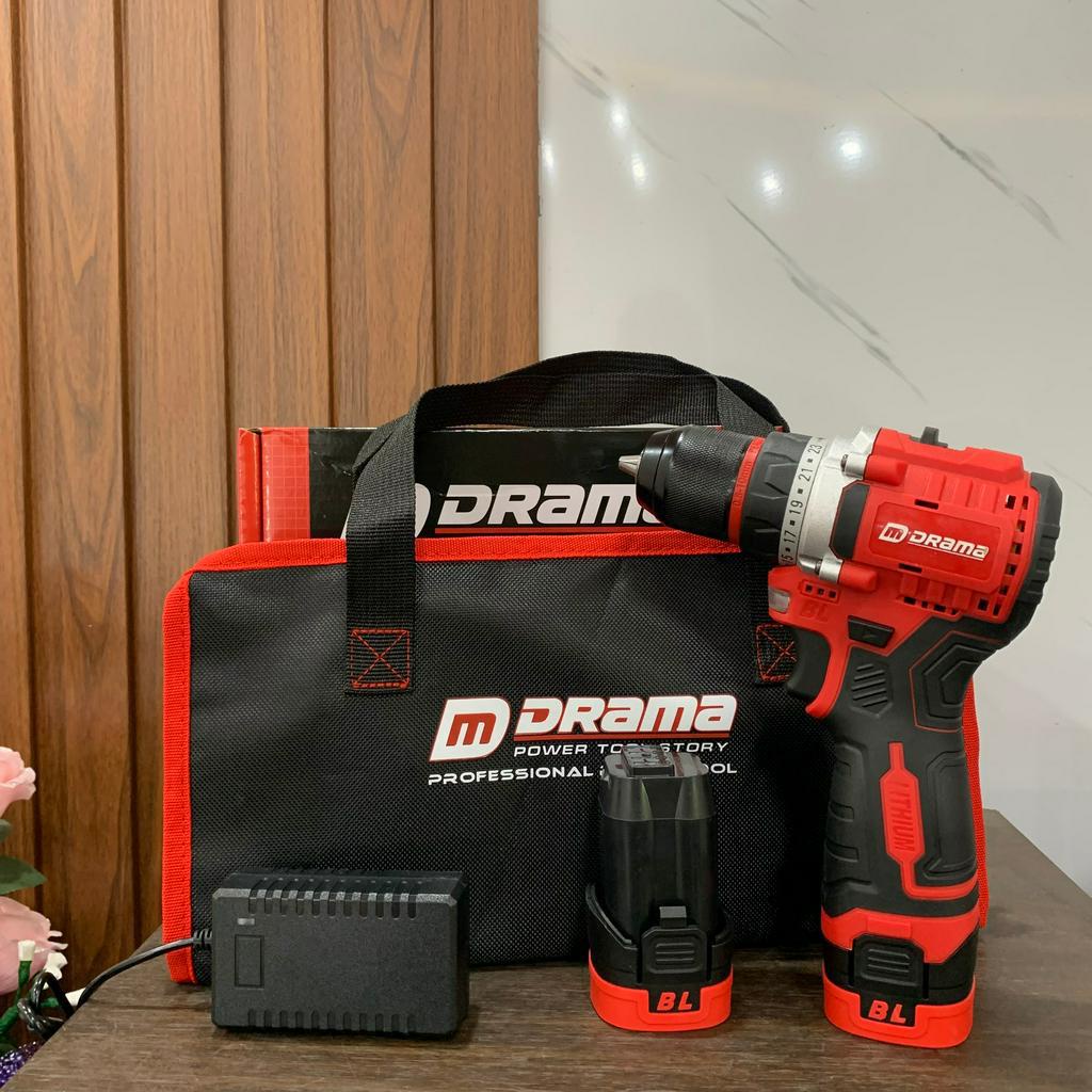 Máy khoan pin 4cell Drama D-5218 Động Cơ Từ Không Chổi Than Đầu Kẹp 10mm kim loại