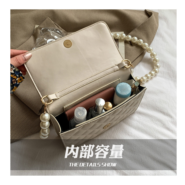 Túi Đeo Chéo JASMIN NOIR Họa Tiết Caro Đính Ngọc Trai Nhân Tạo Hợp Thời Trang Dành Cho Nữ
