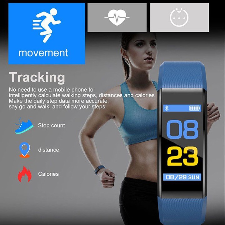 SMART BAND VÒNG ĐEO TAY THÔNG MINH ĐỒNG HỒ THÔNG MINH ID115PLUS