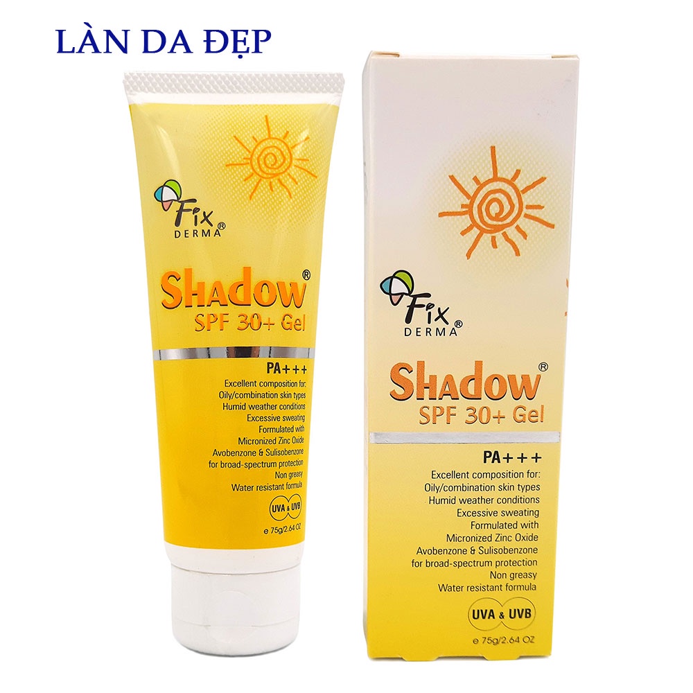 Kem chống nắng Fix Derma Shadow SPF 50+ PA+++ chống nắng dưỡng ẩm dành cho da khô tuýp 75g