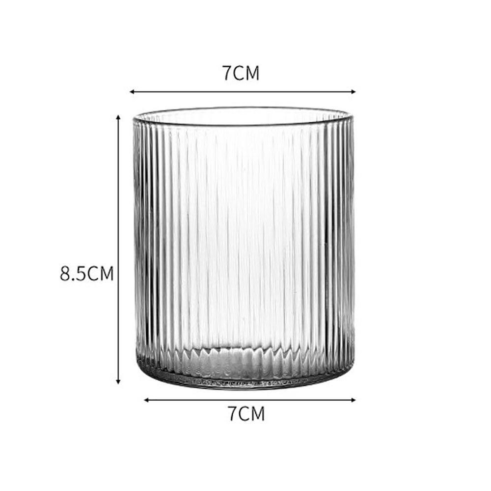 Cốc Thủy Tinh Uống Nước/Trà/Cà Phê Chịu Nhiệt Kẻ Sọc Dọc Màu Trong Suốt Có Thể Tái Sử Dụng Nhiều Màu Phong Cách Nhật Bản Dành Cho Nhà Bếp
